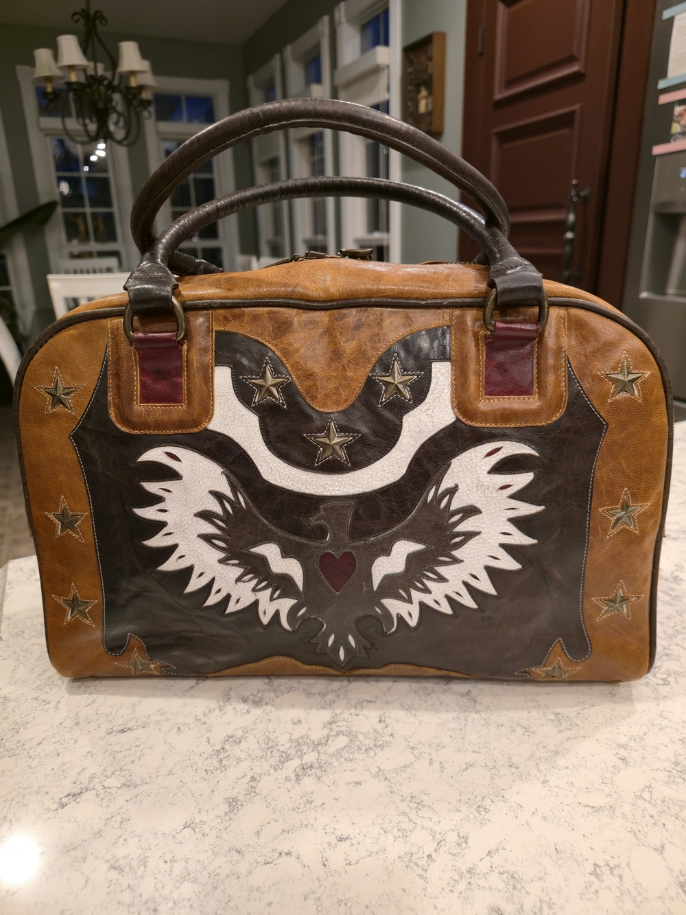 Old Gringo Rayna Eagle Tooled Leather Bowler Bag